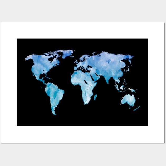 Brushstroke world map Wall Art by DaduShop